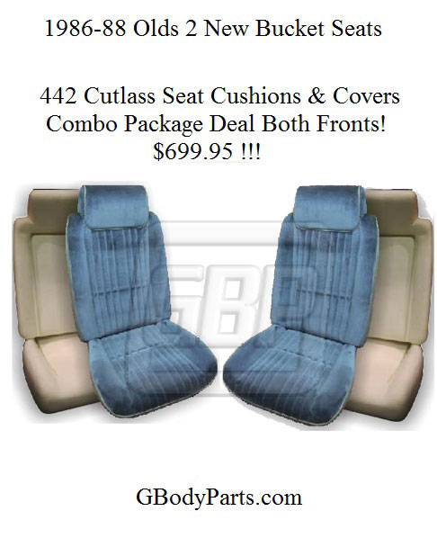 86-88 Oldsmobile Cutlass Supreme Front Bucket seat covers and cushion combo deal
